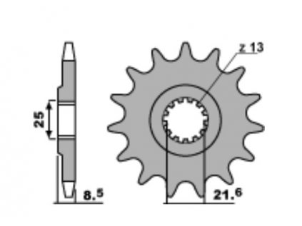 Sekundární řetězové kolečko PBR Sprockets pro KAWASAKI Z/ZX-R/KLZ/SX/RS/ 900/1000 mod.525