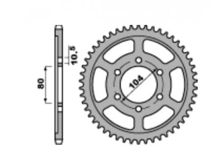 Rozeta ocelová PBR Sprockets pro KAWASAKI Z/ZX/ZX-R/KLZ/ 600/750/900/1000 mod.525