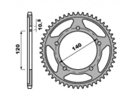 Rozeta ocelová PBR Sprockets pro SUZUKI DL/GS/GSX-S/GSX-R/600/650/750/1000/1050/ KAWASAKI KLV 1000/ TRIUMPH 600/800/865/900 mod.525