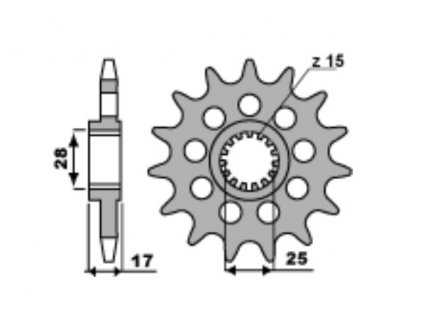 Sekundární řetězové kolečko PBR Sprockets pro DUCATI 1100/1199/1299/  Panigale/Panigale V4/ Streetfighter V4 mod.525