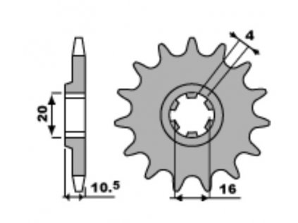 Sekundární řetězové kolečko PBR Sprockets pro HYOSUNG/ SUZUKI/ 125 Marauder/ Intruder mod.428