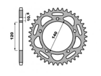 Rozeta ocelová PBR Sprockets pro SUZUKI GSX-R 600/750/1000 mod.520