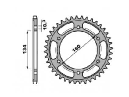 Rozeta ocelová PBR Sprockets pro HONDA CBR 600/1000  mod.525