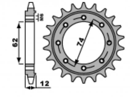 Sekundární řetězové kolečko PBR Sprockets pro APRILIA SRV/ GILERA GP 850/800 mod.525