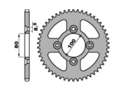 Rozeta ocelová PBR Sprockets pro AJP/HONDA 125 CRF mod.428