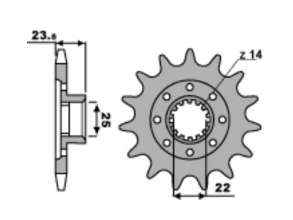 Sekundární řetězové kolečko PBR Sprockets pro MV AGUSTA F3/B3/ BRUTALE/RIVALE/ STRADALE/ DRAGSTER/TURISMO VELOCE/SUPERVELOCE/ 800 mod.525