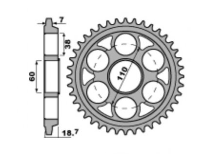 Rozeta ergalová PBR Sprockets pro DUCATI Panigale 1199/1299/V4/V4S/ MS1200 mod.525