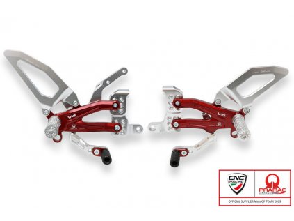 Nastavitelný stupačkový set CNC Racing pro Ducati Panigale V4 - Limitovaná edice PRAMAC