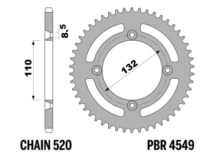 Rozeta PBR Sprockets pro KTM FREERIDE 250/350 2012 - 2020 mod.520