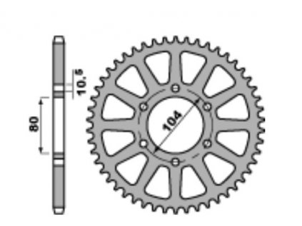 Rozeta ergalová PBR Sprockets pro KAWASAKI Z/GPZ/KLE/ZX/ZX-R/ 400/550/600/650/750/800/900/1000 mod.520 RACING