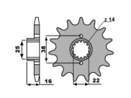 Sekundární řetězové kolečko PBR Sprockets pro DUCATI 748/916/996/ST-2/ST-4/Multistrada 937 V2/950/Monster S4R mod.525 mod. 525