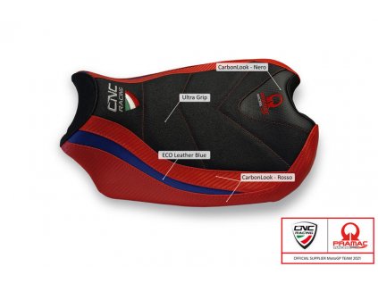 Potah sedla z EKO kůže CNC Racing pro Ducati Streetfighter V4