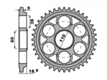 Rozeta ergalová PBR Sprockets pro DUCATI 1200/1260 MULTISTRADA mod.530