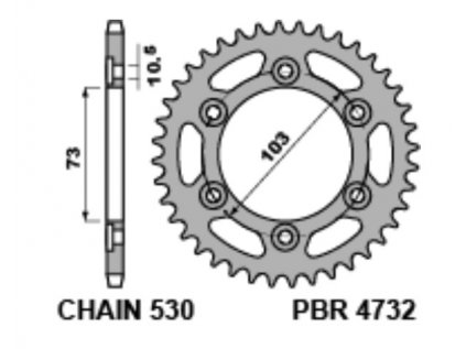 Rozeta ocelová PBR Sprockets pro DUCATI 1200 MULTISTRADA ENDURO mod.530