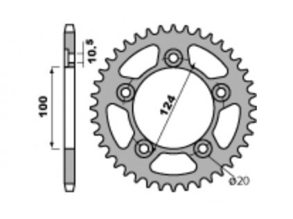 Rozeta ocelová PBR Sprockets pro DUCATI SCRAMBLER/749/MS797/ PANIGALE 899/MS937/PANIGALE 959/999 mod.520