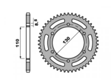 Rozeta ocelová PBR Sprockets pro GILERA 125 mod.520