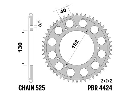 Rozeta ocelová PBR Sprockets pro CAGIVA 1000 Navigator/900 Gran Canyon mod.525