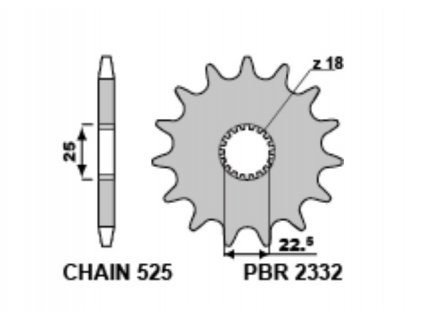 Sekundární řetězové kolečko PBR Sprockets pro TRIUMPH 1200 mod.525