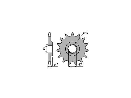 Sekundární řetězové kolečko PBR Sprockets pro BETAMOTOR/ HUSQVARNA/ KTM/ 50/85/125 mod.428