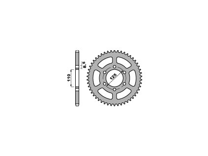 Rozeta ergalová PBR Sprockets pro BETAMOTOR 50/FANTIC 80/CAGIVA 125 mod.428