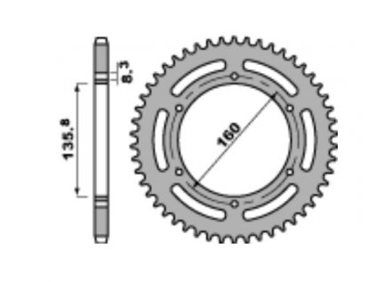 Rozeta ergalová PBR Sprockets pro Aprilia/BETAMOTOR/BMW/FANTIC/HUSQVARNA  mod. 520