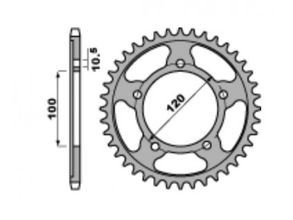 Rozeta ocelová temperovaná PBR Sprockets pro APRILIA RSV/RSV4/TUONO/CAPONORD mod.525