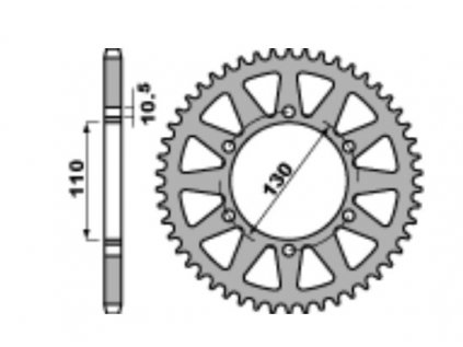 Rozeta ocelová temperovaná PBR Sprockets pro GAS GAS 250/300/450/ YAMAHA YZF-R1/R3/R6/ FZ-6/ MT03/MT07/ SUZUKI GSX-R 600/750/1000/ KAWASAKI Z/R/ZZR/ 50/80/125/300/400/500/550 mod.520