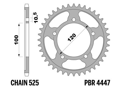 Rozeta ergalová PBR Sprockets pro APRILIA RSV/RSV4/TUONO/CAPONORD mod.525
