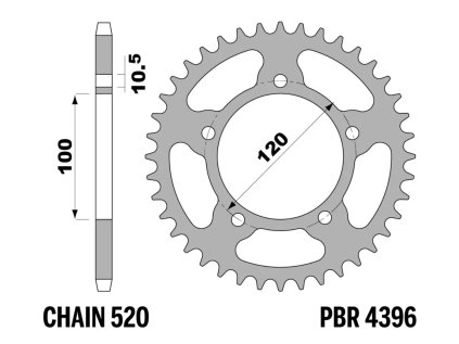Rozeta ergalová PBR Sprockets pro APRILIA RSV/ RSV4/ TUONO/ FALCO/ PEGASO/ SHIVER /BMW 650 X-MOTO/ DERBI 659 MULHACEN mod.520 RACING
