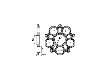 Náboj rozety PBR Sprockets pro DUCATI 848SF/796 Monster/1100 HM/848 EVO Cirse,