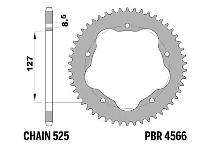 Rozeta (věnec) ocelová PBR Sprockets pro DUCATI 848/ Streetfighter/ Monster 796/ Hypermotard 1100 mod.525