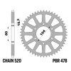 Rozeta ocelová temperovaná PBR Sprockets pro CF MOTO NK/ CL-X/ NT, KAWASAKI Z/GPZ/KLE/ZX/ZX-R/ ER/VERSYS/ VULCAN 400/550/600/650/700/750/800/900/1000 mod.520