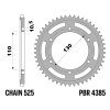 Rozeta ocelová temperovaná PBR Sprockets pro SUZUKI GSX/ GSX-R/ V-STROM/ GSX-S/ KATANA 600/750/776/800/1000 YAMAHA YZF-R6/ YZF-R1/ MT-07/ MT-09/ MT-10/ TRACER/ NIKEN/ XSR/ 600/689/700/750/800/847/850/1000 mod. 525