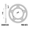Rozeta ocelová (temperovaná ocel) PBR Sprockets pro BMW S1000R /RR 2021-2024 mod. 525
