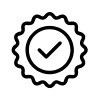 Liefergarantie – Symbol für unbeschädigte und sichere Lieferung