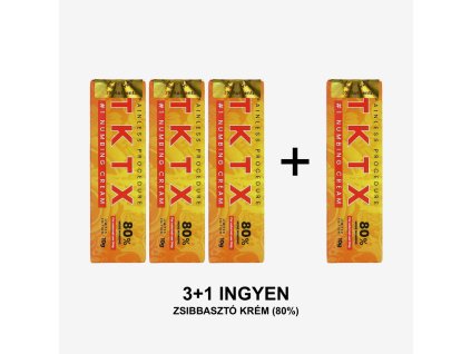 Arany TKTX 80% érzéstelenítő krém – 3+1 akció, nagy hatékonyságú eredeti TKTX krém tetováláshoz és kozmetikai kezelésekhez.