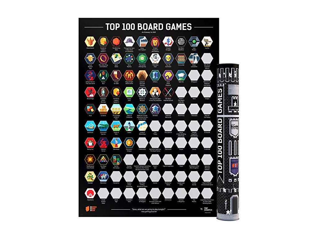 ScratchOff Poster Top 100 Board Games TLAMA games