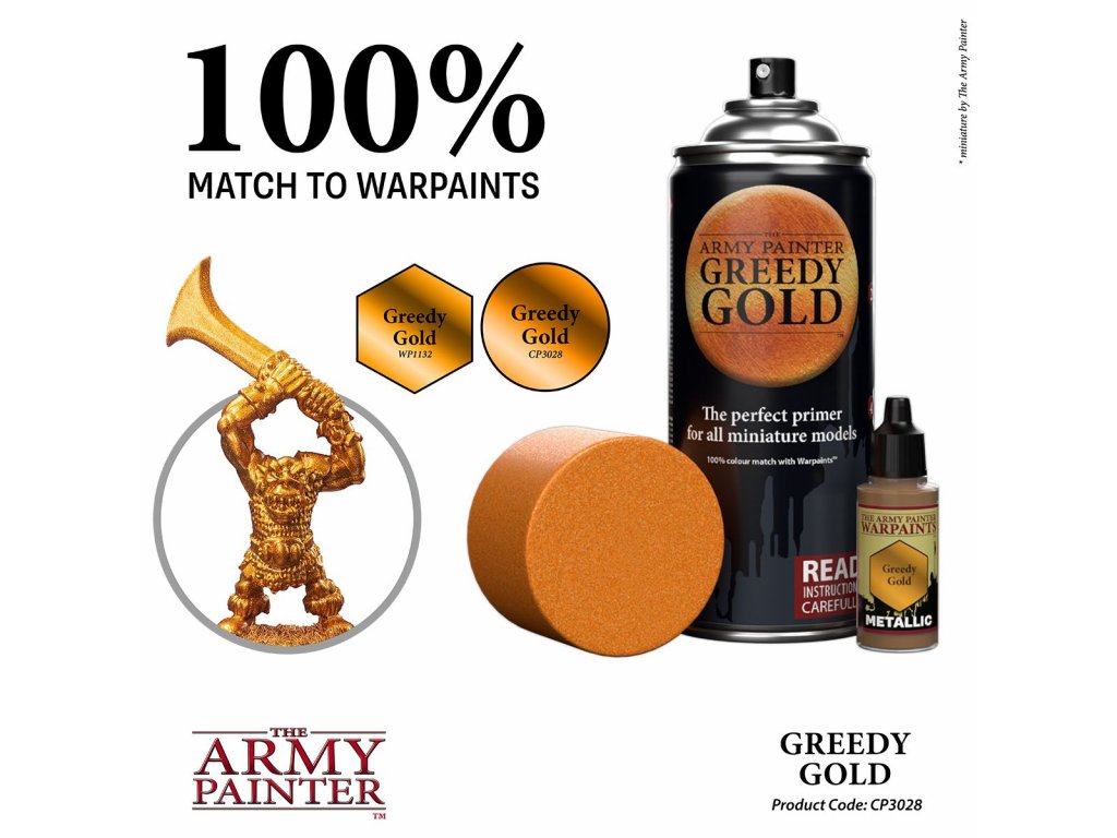 Army Painter Primer: Greedy Gold Spray (400ml) - TLAMA games
