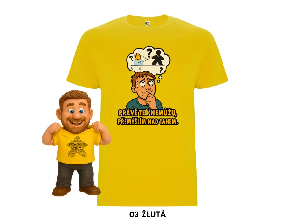 MitroCZECH Právě teď nemůžu, přemýšlím nad tahem - TRIČKO Barva: 03 žlutá, Velikost: 3XL, Střih: Dámské