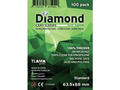 TLAMA games - Obaly na karty Diamond Green: Standard (63,5x88 mm)