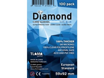 TLAMA games - Obaly na karty Diamond Blue: European Standard (59x92 mm)