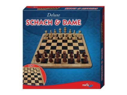 Simba Dickie - Deluxe dřevěné šachy a dáma - DE