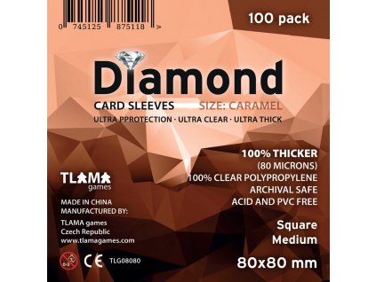 TLAMA games - Obaly na karty Diamond Caramel: Square Medium (80x80 mm)