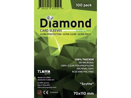 TLAMA games - Obaly na karty Diamond Lime: "Scythe" (70x110 mm)