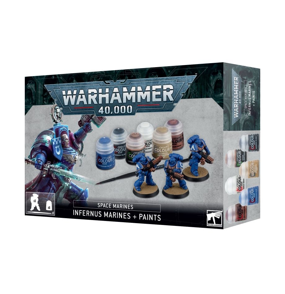 Games Workshop Poškozené - Warhammer 40.000: Infernus Marines + Paints Set