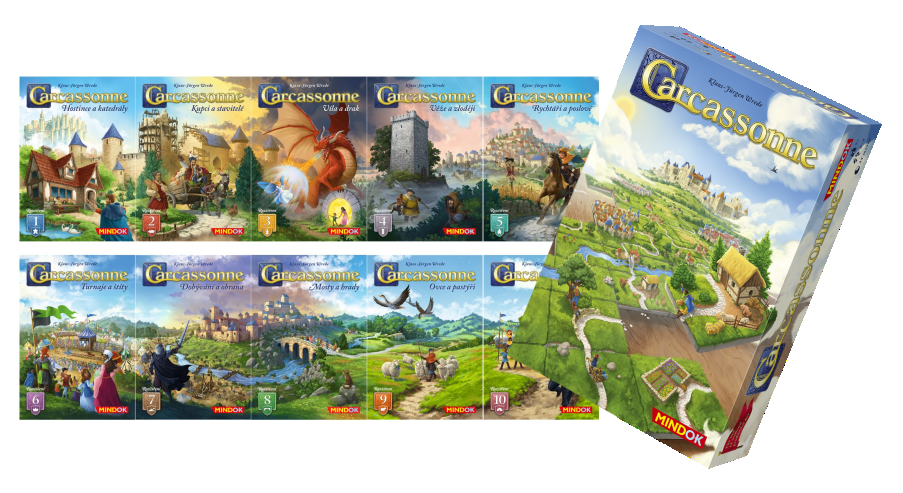 Mindok Carcassonne - výhodný set všech 10 rozšíření + základní hra zdarma
