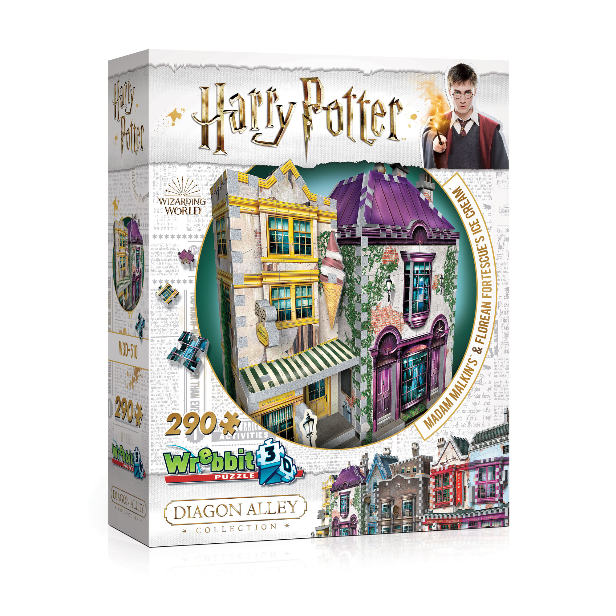 Blackfire EU Harry Potter Madam Malkin's and Florean Fortescue - Slug and Jiggers - Wrebbit 3D puzzle