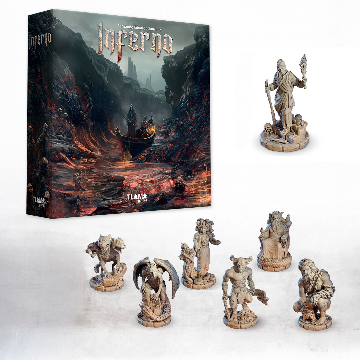 TLAMA games Inferno CZ + Plutus & Phlegyas + Sada miniatur Strážců (Inferno CZ + Plutus & Phlegyas + Guardian miniatures set)