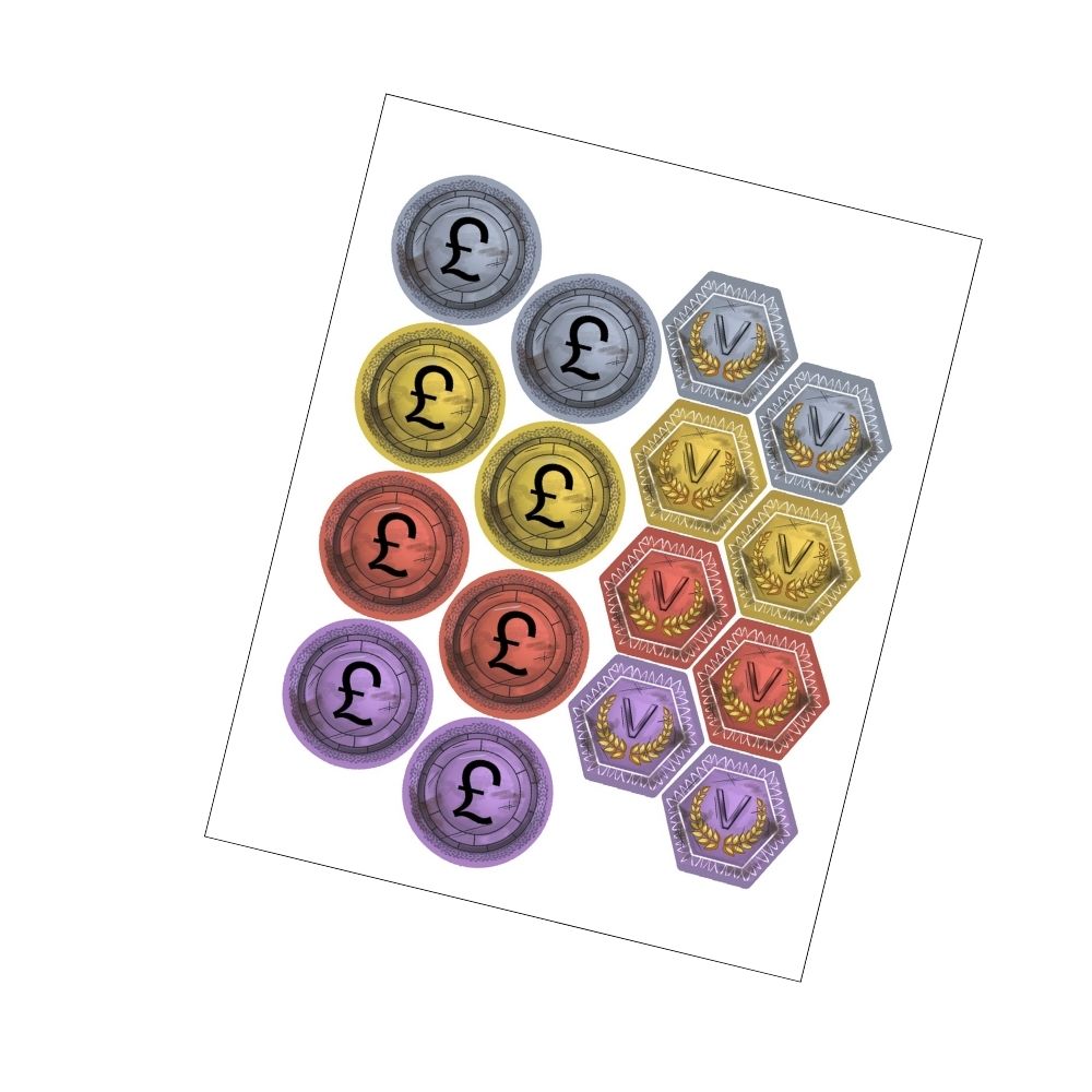 MeepleStickers Samolepky pro Brass: Birmingham (Brass: Birmingham Stickers)