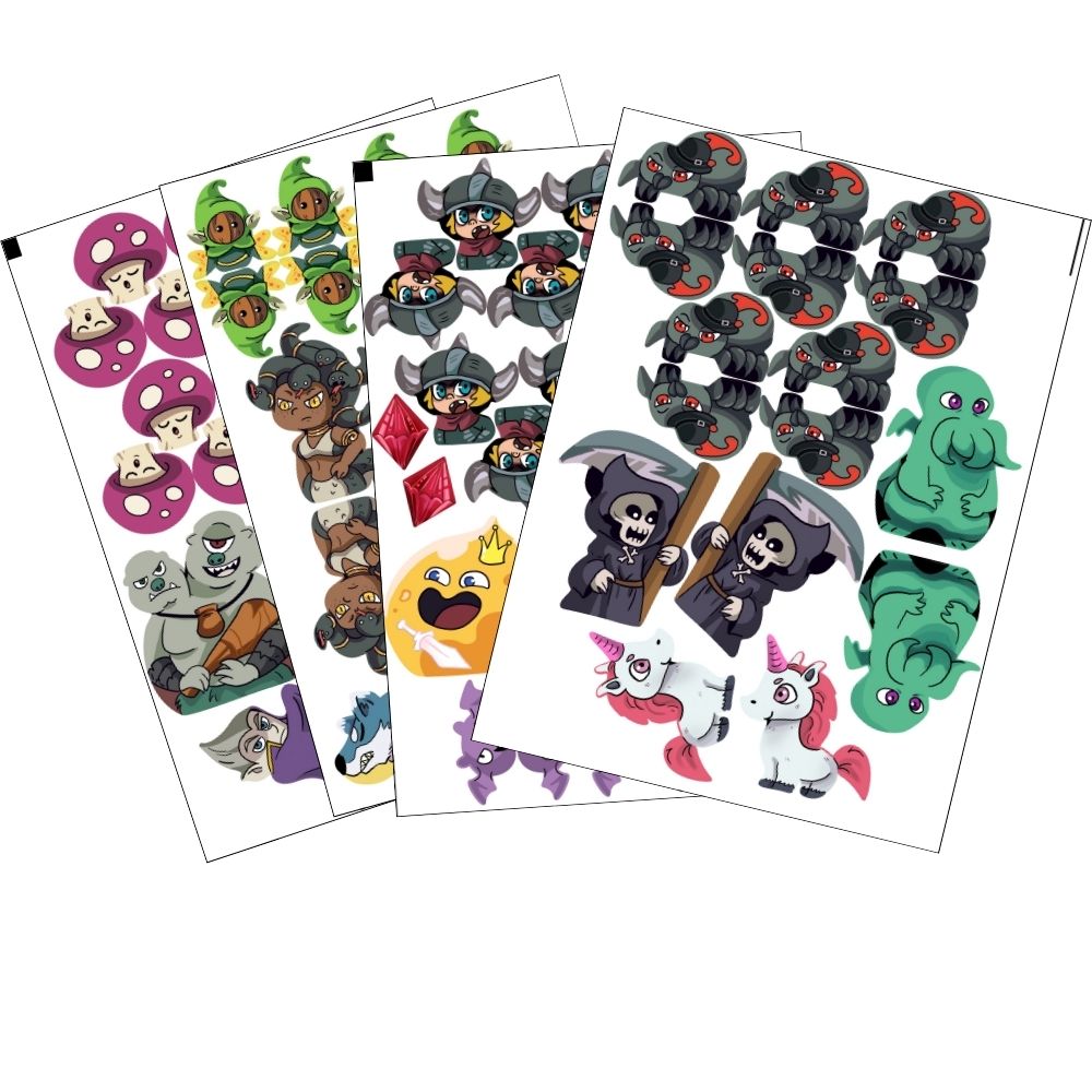 MeepleStickers Samolepky pro Keep the Heroes Out - Boss Battle + Sparkling Guardian + The great dreamer (Stickers)